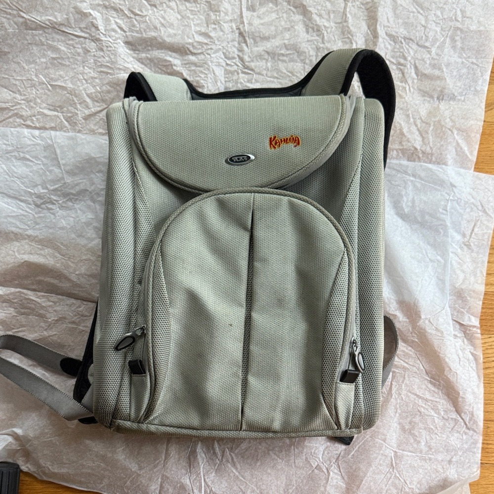 TUMI Kahlua Branded Gray Men's Backpack holds so much & laptop pocket ❤️this bag